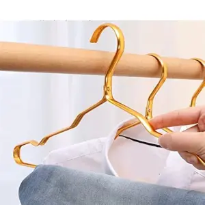 5 Pack Coat Hangers Aluminum Gold Colour Clothes Hanger