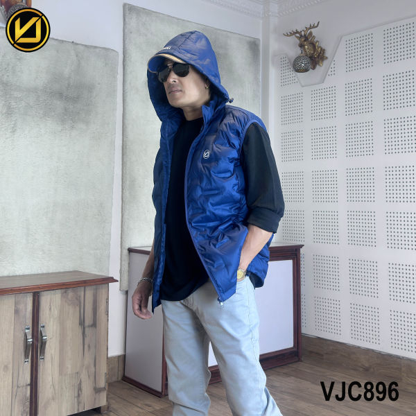 VIRJEANS (VJC896) Half Dawn Ultra Light Jacket For Men- Blue - Image 4