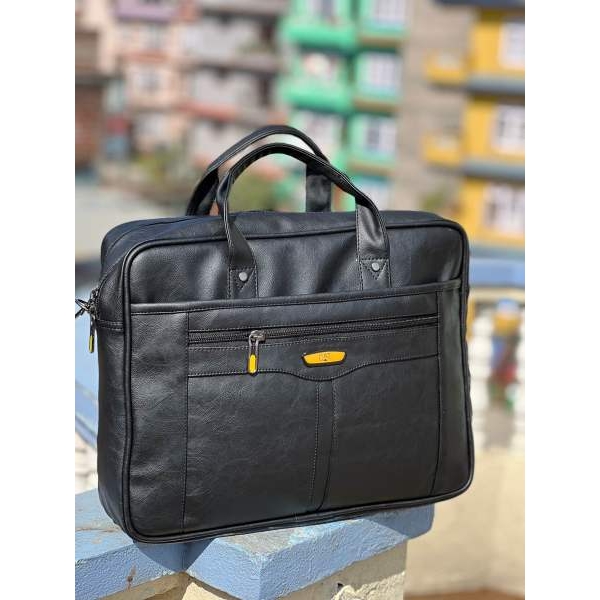 Men's Office Bag Briefcase Bag File Bag Laptop Bag Travel Document Bag PU leather Side Bag - Image 2