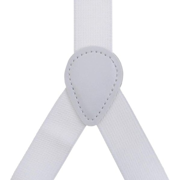 White Elastic Suspenders For Men - Image 4