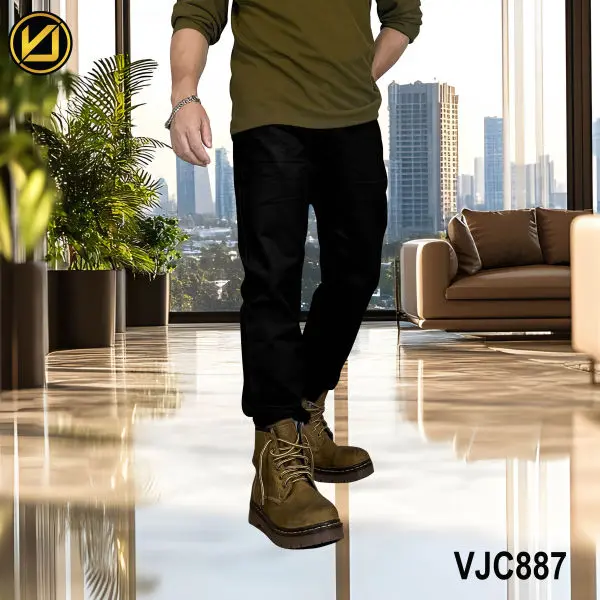 VIRJEANS (VJC887) Cotton Pant For Men-Black - Image 3