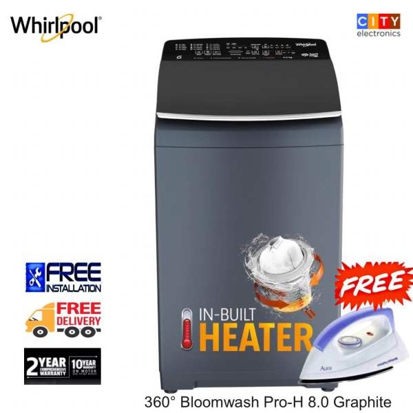 WhirlpooI 8 Kg Top Load Washing Machine With Hot Wash Inbuilt Heater 360° Bloomwash - Image 2