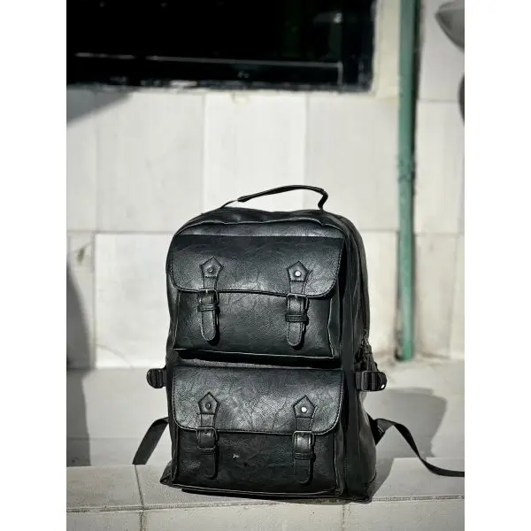 Large Capacity Casual PU Leather Backpack for Men | Student Backpack | Travel Bags for Men | - Image 3
