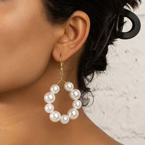 Pearl Hoop Earring - Image 2