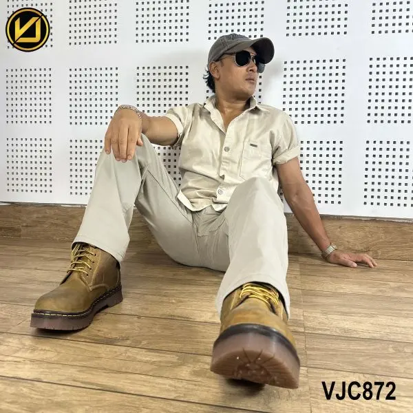 VIRJEANS (VJC872) Stretchable Cotton Straight Fit Pants For Men- Off-white - Image 2
