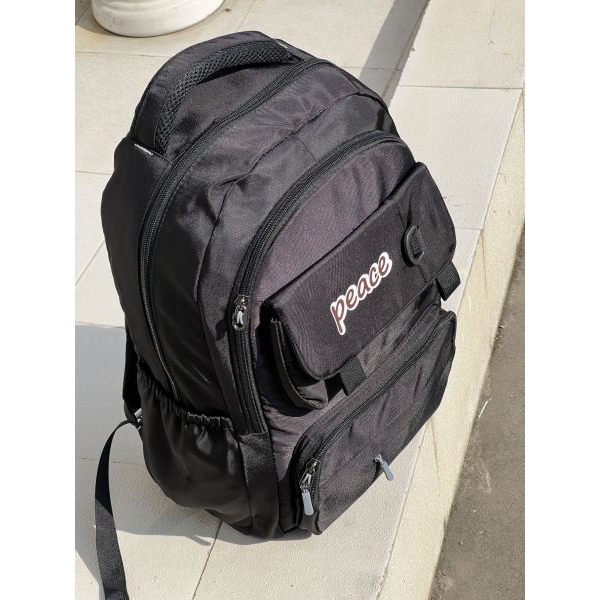 Stylish Bagpack For Men | Peace Stylish Black Backpack for School, College & Travel | Durable Multi-Pocket Laptop Bag - Image 3