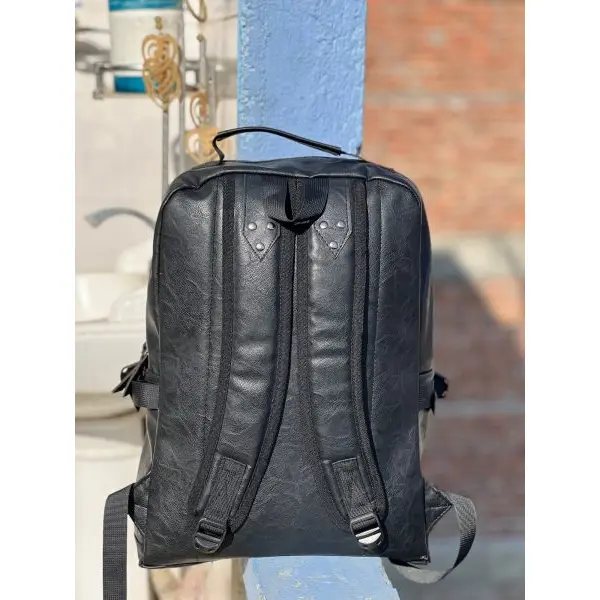 Large Capacity Casual PU Leather Backpack for Men | Student Backpack | Travel Bags for Men | - Image 5