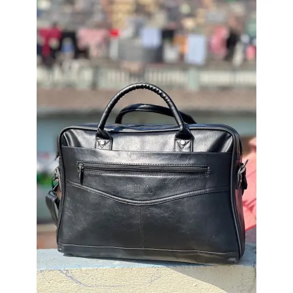 Men's Office Bag Briefcase Bag File Bag Laptop Bag Travel Document Bag PU leather Side Bag - Image 5