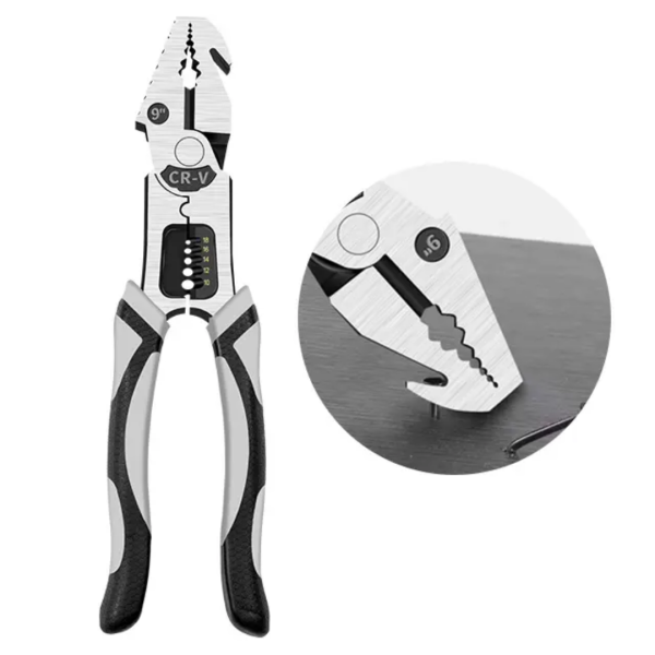 Multifunction Combination Plier, 5 In 1 9 Inch Professional Wire Crimping Hand Tools For Cable Crafting Electrical Wire Work - Image 3