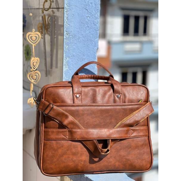 Men's Office Bag Briefcase Bag File Bag Laptop Bag Travel Document Bag PU leather Side Bag - Image 3