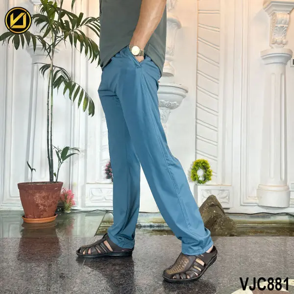 VIRJEANS (VJC881) Stretchable Silk Sporty Trouser For Men-Sky Blue