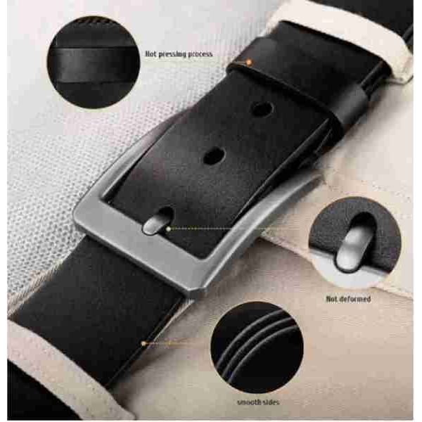 Men's Original Leather Belt|Best Leather Belt For Party And Casual Use In Black Colour - Image 3