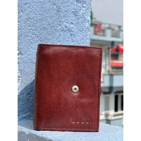 Brown Leather Casual TriFold Wallet For Men |Solid Casual Wallet With 6 Card Holder Compartment - Image 5