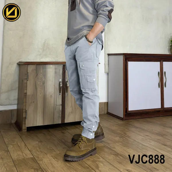VIRJEANS (VJC888) Cargo Box Jogger With Bottom Pant For Men- Blue - Image 2