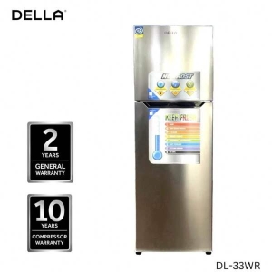 DELLA 280 Litres Frost Free Inverter Double Door Refrigerator Inox Silver