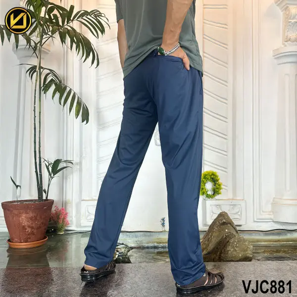 VIRJEANS (VJC881) Stretchable Silk Sporty Trouser For Men-Dark Blue - Image 4