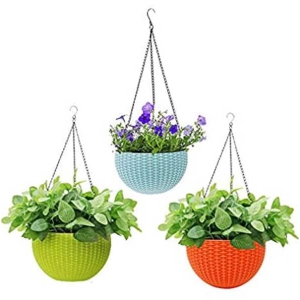 6 Inch Hanging Flower Pot With Hook Chain- 1 Pcs