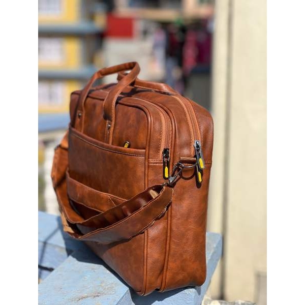 Men's Office Bag Briefcase Bag File Bag Laptop Bag Travel Document Bag PU leather Side Bag - Image 5