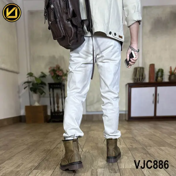 VIRJEANS (VJC886) Stretchable Cotton Pant For Men-Off-white - Image 4