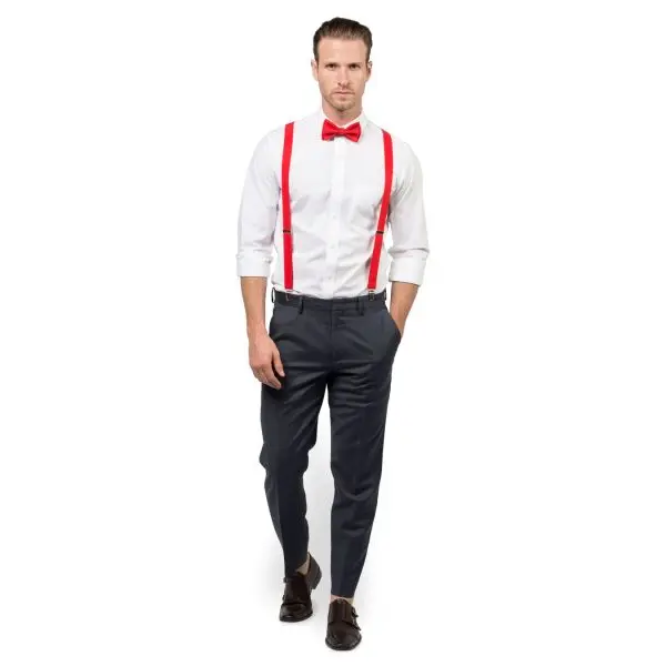 Adjustable Suspenders With Matching Bow Tie For Men/Women - Image 2