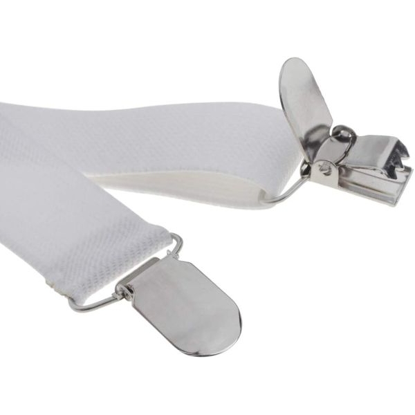 White Elastic Suspenders For Men - Image 5