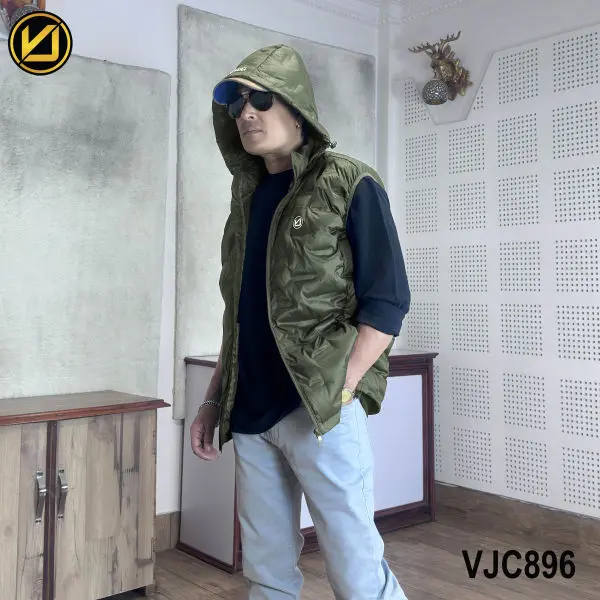 VIRJEANS (VJC896) Half Dawn Ultra Light Jacket For Men- Green - Image 2