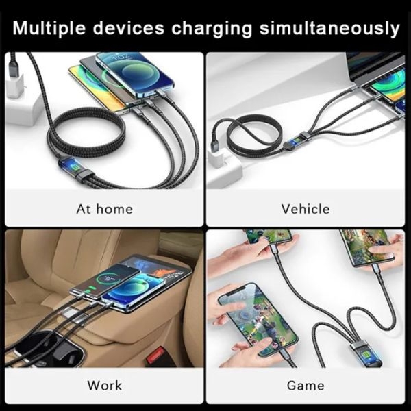 3-in-1 100W 5A Fast Charging USB Cable - Image 3