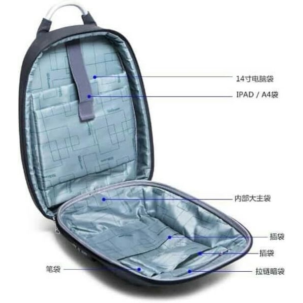 Wiersoon Anti Theft Waterproof Unisex Laptopback With Number Lock System - Image 3