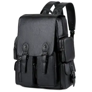 Large Capacity Casual PU Leather Backpack for Men | Student Backpack | Travel Bags for Men |