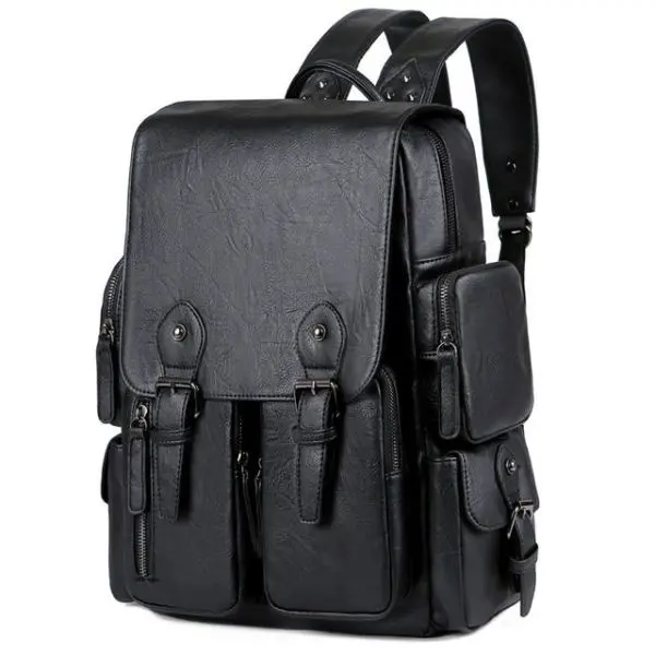 Large Capacity Casual PU Leather Backpack for Men | Student Backpack | Travel Bags for Men |