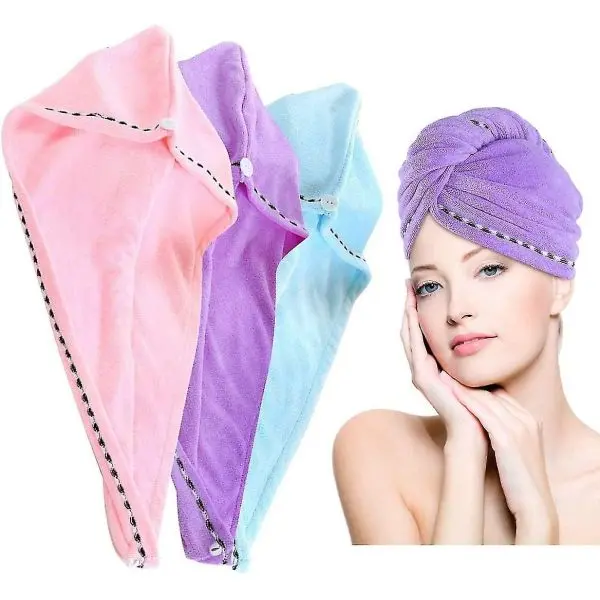 Super Absorbent Microfiber Hair Drying Wrap Towel| Female Shower Towel With Rapid Water Observations - Image 3