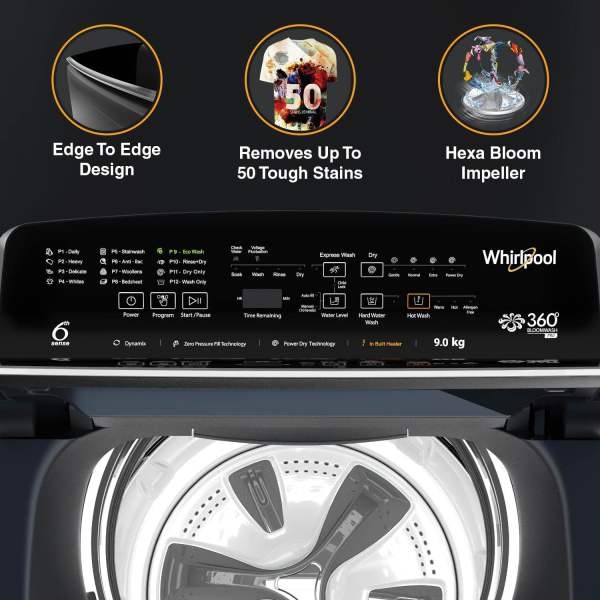 WhirlpooI 8 Kg Top Load Washing Machine With Hot Wash Inbuilt Heater 360° Bloomwash - Image 5