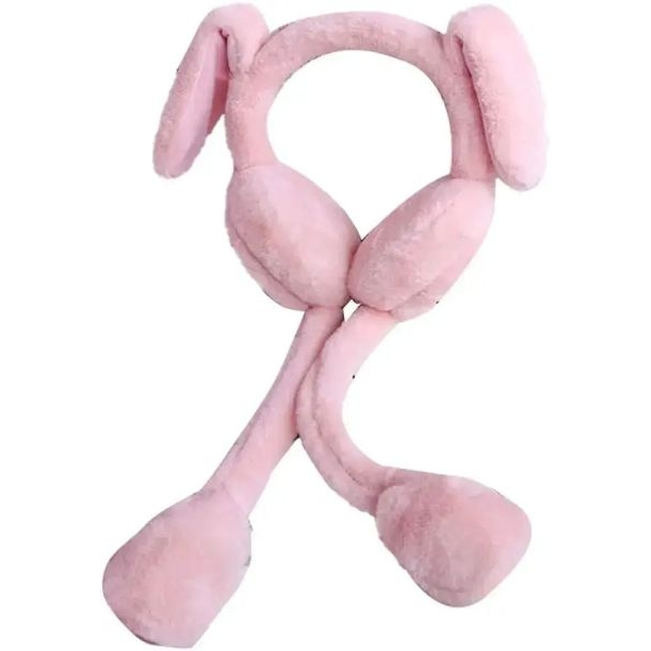 Soft Headband Fluffy Rabbit Ears Moving Ears Plush Earmuffs Warm Earmuffs - Image 2