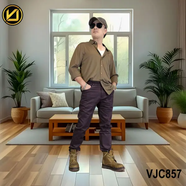 VIRJEANS (VJC857) Stretchable Cotton Jeans Pant For Men-Coffee - Image 5