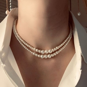 Two Layer pearl Choker