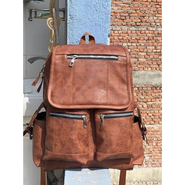 Stylish PU Leather Backpack |Best Bag For College And Office Purposes For Unisex/Suitable To Carry Laptop And Easy For Traveling And Treks - Image 5