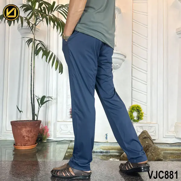 VIRJEANS (VJC881) Stretchable Silk Sporty Trouser For Men-Dark Blue - Image 3