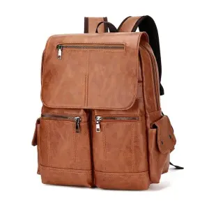 Leather Bagpack College And School For Men
