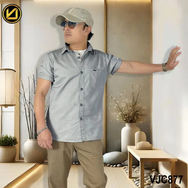 VIRJEANS (VJC877) Summer Cotton Half Shirt For Men- All Colors - Image 2