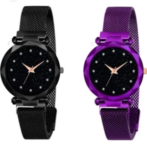 Magnetic Starry Sky Clock Fashion Diamond Quartz Wrist Watch For Women - Fashion Casual Watch For Women