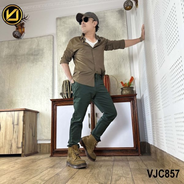 VIRJEANS (VJC857) Stretchable Cotton Jeans Pant For Men-Green - Image 4