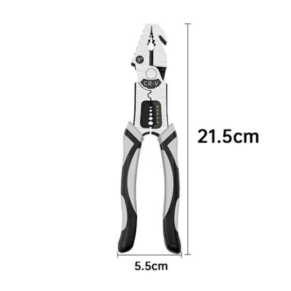 Multifunction Combination Plier, 5 In 1 9 Inch Professional Wire Crimping Hand Tools For Cable Crafting Electrical Wire Work - Image 2