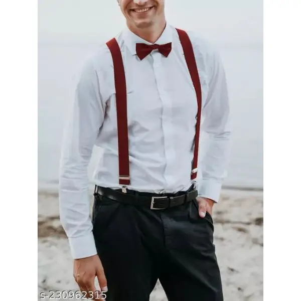Adjustable Suspenders With Matching Bow Tie For Men/Women - Image 3