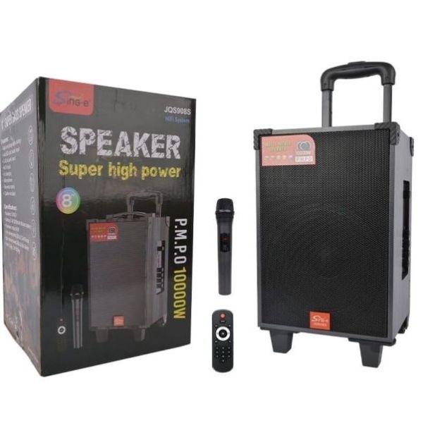 SING-E JQS908S 8 Inch Wooden Trolley Portable Bluetooths Speaker Concert DJ KTV Karaoke Mobile Phone Audio Player - Image 4