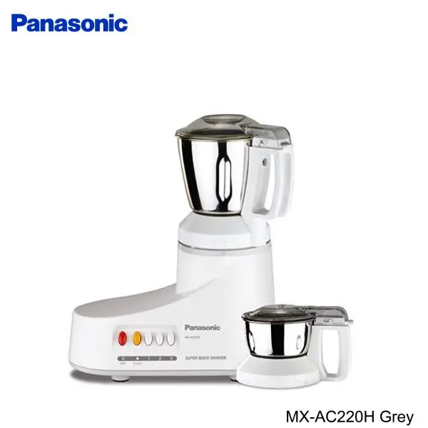 PANASONIC MX-AC220H Grey - 550 Watts 2 Jars Super Mixer Grinder With Blending Mixing & Grinding