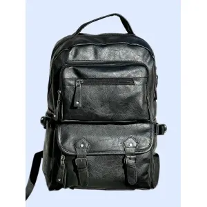 Large Capacity Casual PU Leather Backpack for Men | Student Backpack | Travel Bags for Men |