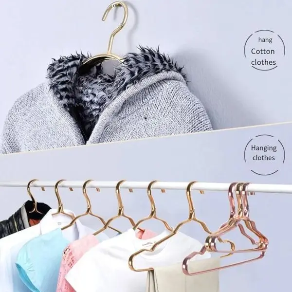 5 Pack Coat Hangers Aluminum Gold Colour Clothes Hanger - Image 4