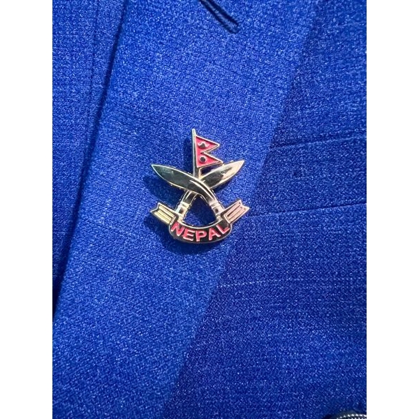 Nepal Flag With Khukuri Cross Brooch - Image 2