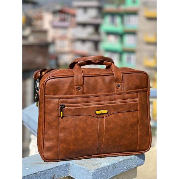 Men's Office Bag Briefcase Bag File Bag Laptop Bag Travel Document Bag PU leather Side Bag - Image 4