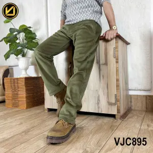 VIRJEANS (VJC895) Corduroy Inner Fur Pant For Men-Dark Grey